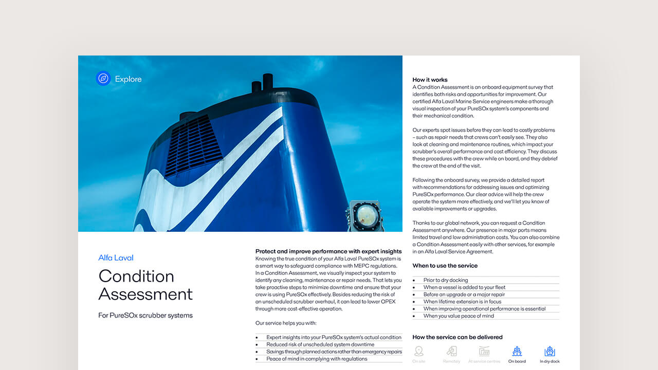 condition assessment for puresox scrubber systems service
