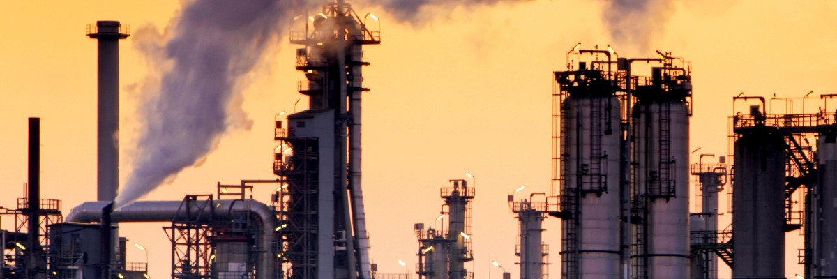 Petrochemical plant at sunrise